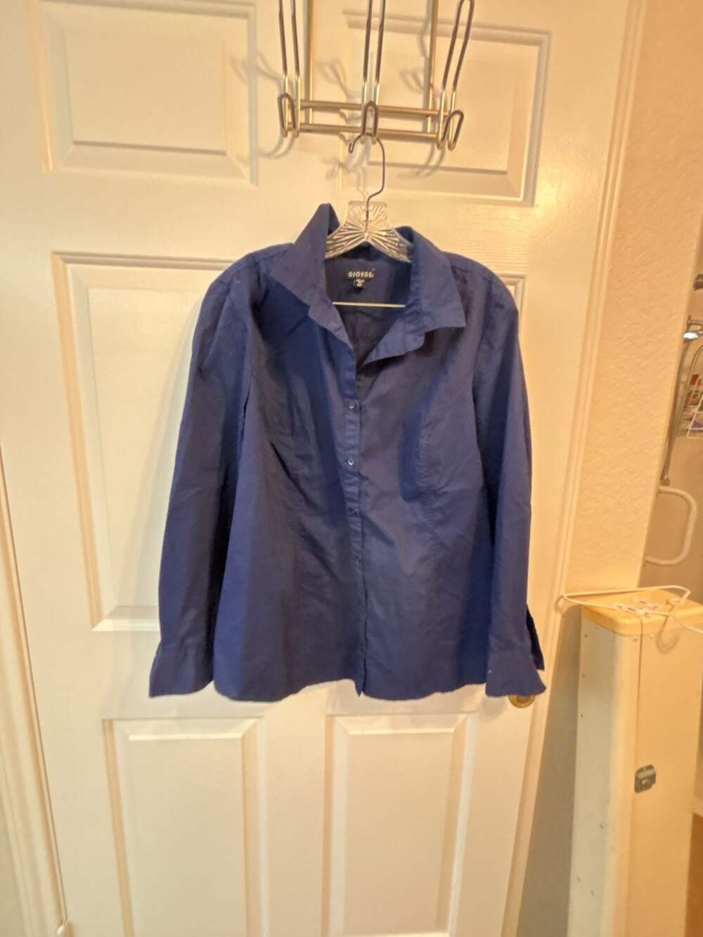 George Women's Navy Blue Long Sleeve Button-Down Shirt Size XXL 20